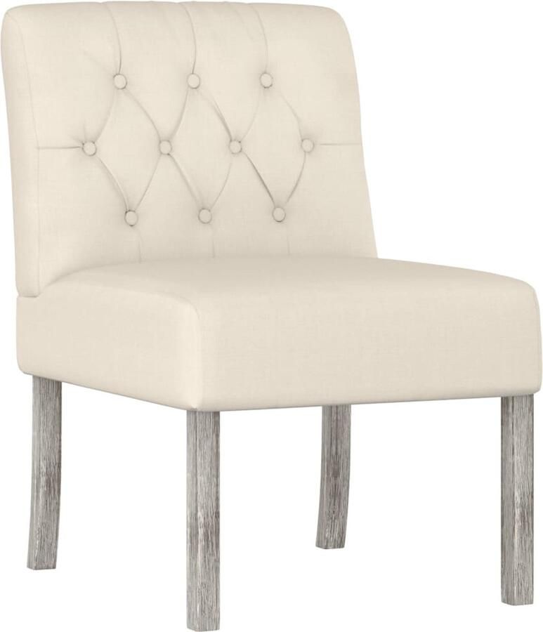 VidaXL Eetkamerstoel knoopontwerp linnen - Foto 3