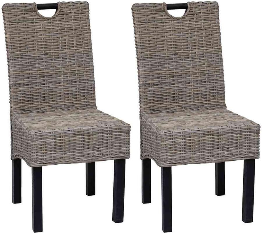 VidaXL -Eetkamerstoelen-Kubu-2-stuks-rattan-mangohout