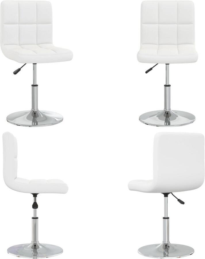 VidaXL Eetkamerstoel kunstleer wit Eetkamerstoel Eetkamerstoelen Dinerstoel Dinerstoelen