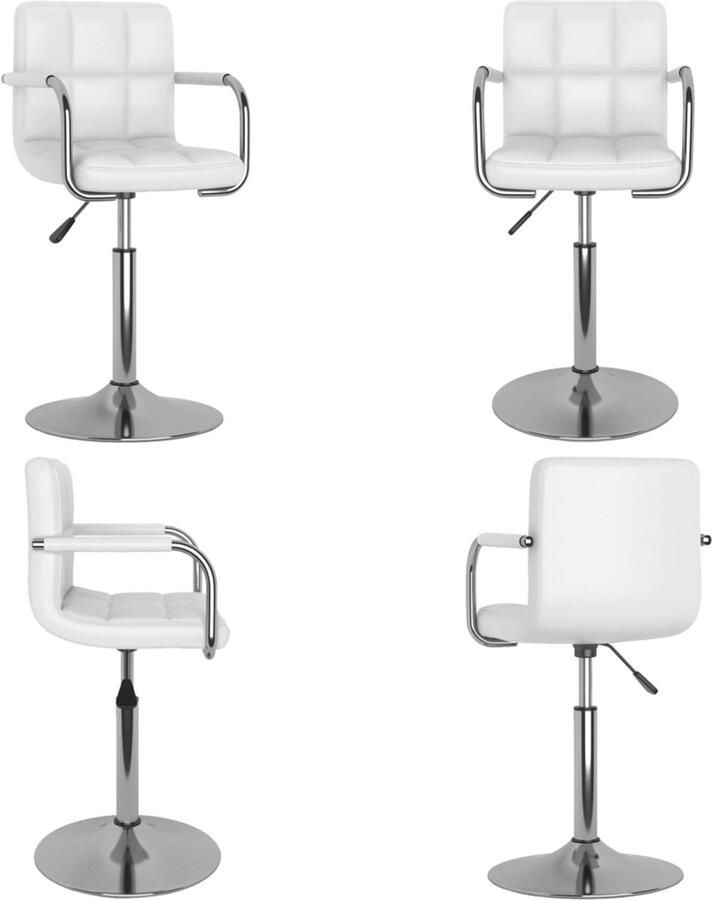 VidaXL Eetkamerstoel kunstleer wit Eetkamerstoel Eetkamerstoelen Keukenstoelen Keukenstoel