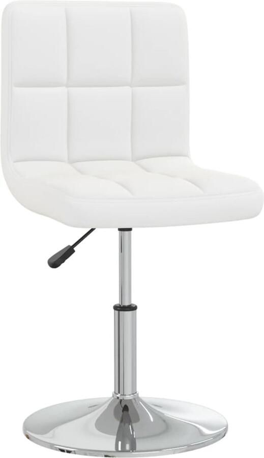 VidaXL Eetkamerstoel Kunstleer Wit Verstelbaar Eettafelstoel Designstoel Moderne Stoel Witte Stoel Kunstlederen Stoel Draaibare Stoel Hoogteverstelbare Stoel Eetkamerstoel - Foto 2