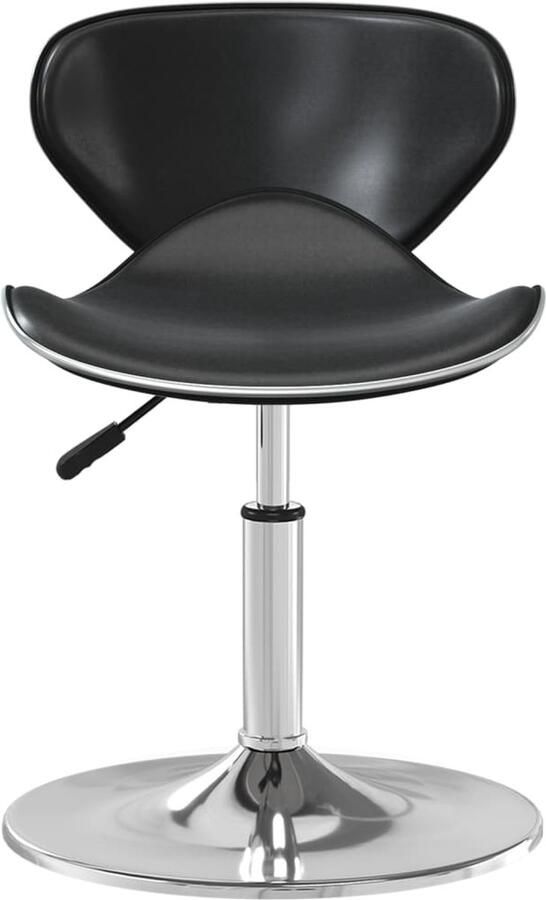 VidaXL Eetkamerstoel Kunstleer Zwart Verstelbaar Eetkamerstoel Kunstleder Zwarte Eetkamerstoel Draaiende Stoel Bureaustoel