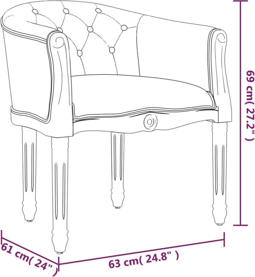 VidaXL -Eetkamerstoel-linnen-beige - Foto 2