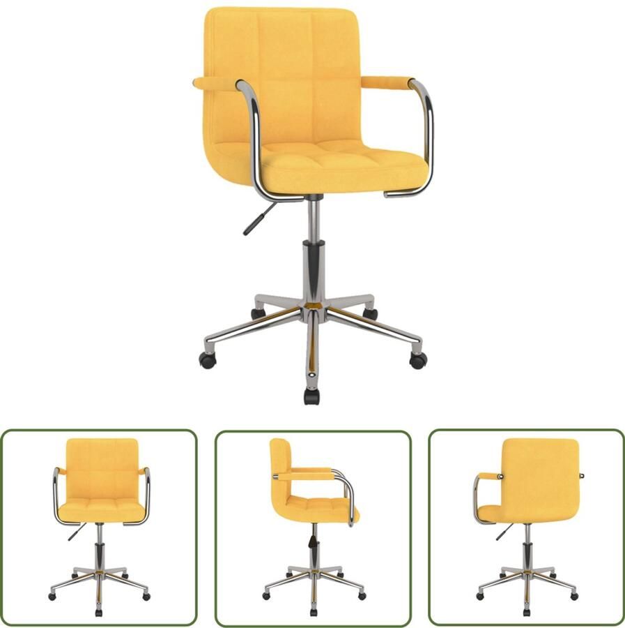 The Living Store Eetkamerstoel draaibaar stof mosterdgeel Draaibare Eetkamerstoel Mosterdgeel Stof Eetkamerstoel Modern Eetkamerstoel Ergonomische Eetkamerstoel
