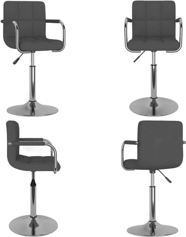 VidaXL Eetkamerstoel stof donkergrijs Eetkamerstoel Eetkamerstoelen Keukenstoelen Keukenstoel