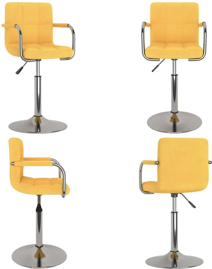 VidaXL Eetkamerstoel stof geel Eetkamerstoel Eetkamerstoelen Keukenstoelen Keukenstoel