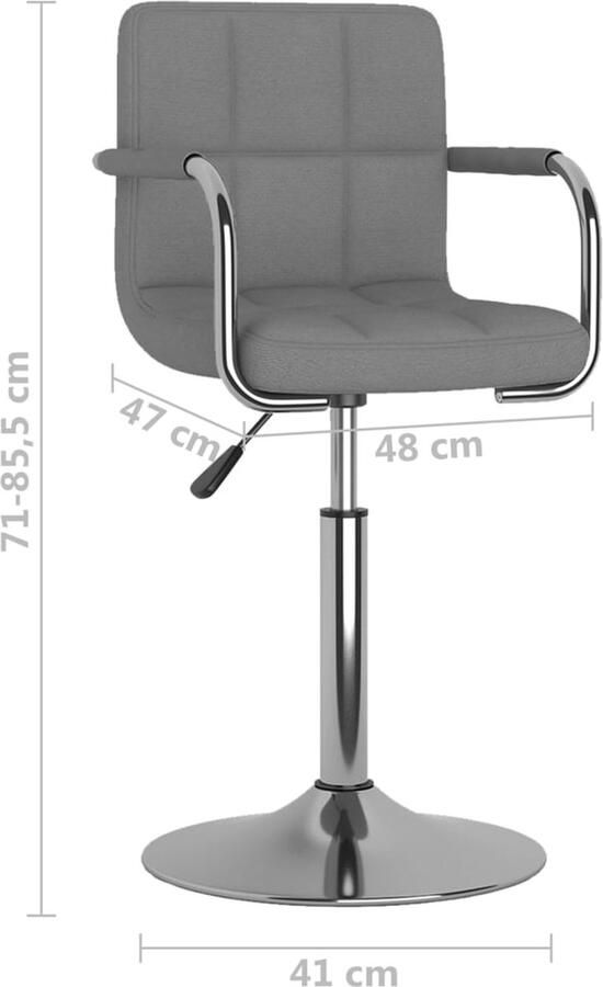 VidaXL Eetkamerstoel stof lichtgrijs