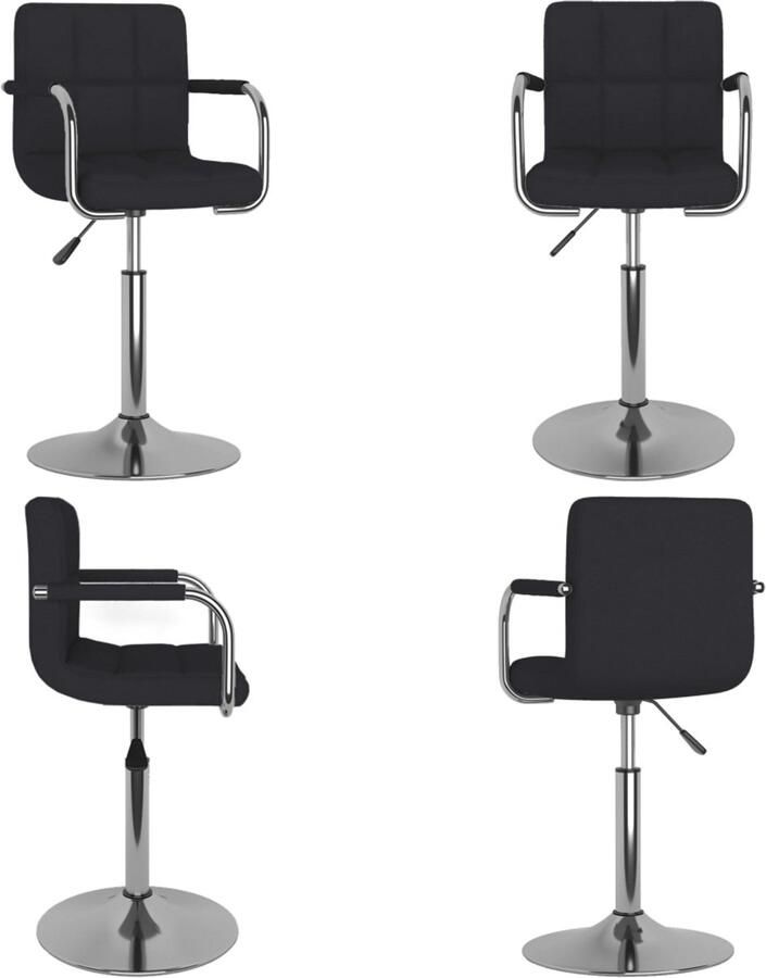 VidaXL Eetkamerstoel stof zwart Eetkamerstoel Eetkamerstoelen Keukenstoelen Keukenstoel