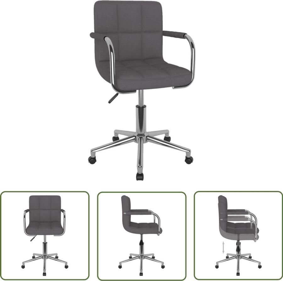 The Living Store Eetkamerstoel draaibaar stof taupe Draaibare Eetkamerstoel Taupe Design Eetkamerstoel Comfortabele Eetkamerstoel Moderne Eetkamerstoel