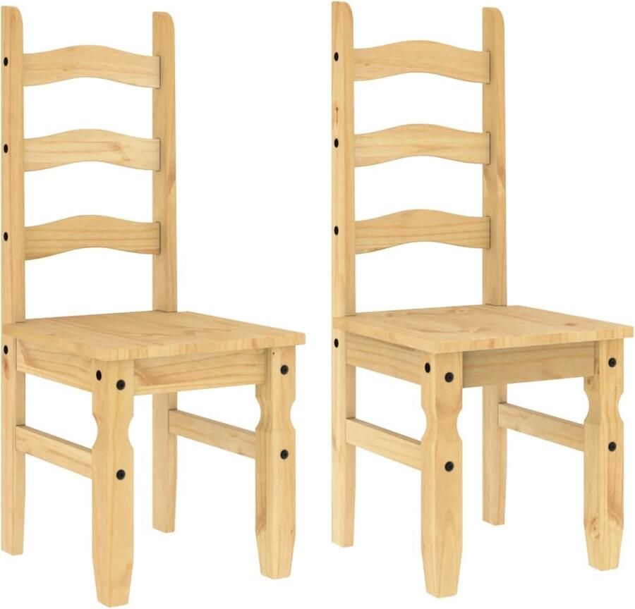 VidaXL -Eetkamerstoelen-2-st-Corona-42x47x107-cm-grenenhout