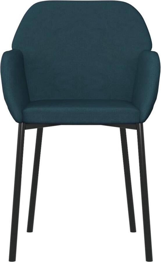 VidaXL -Eetkamerstoelen-2-st-fluweel-blauw - Foto 12