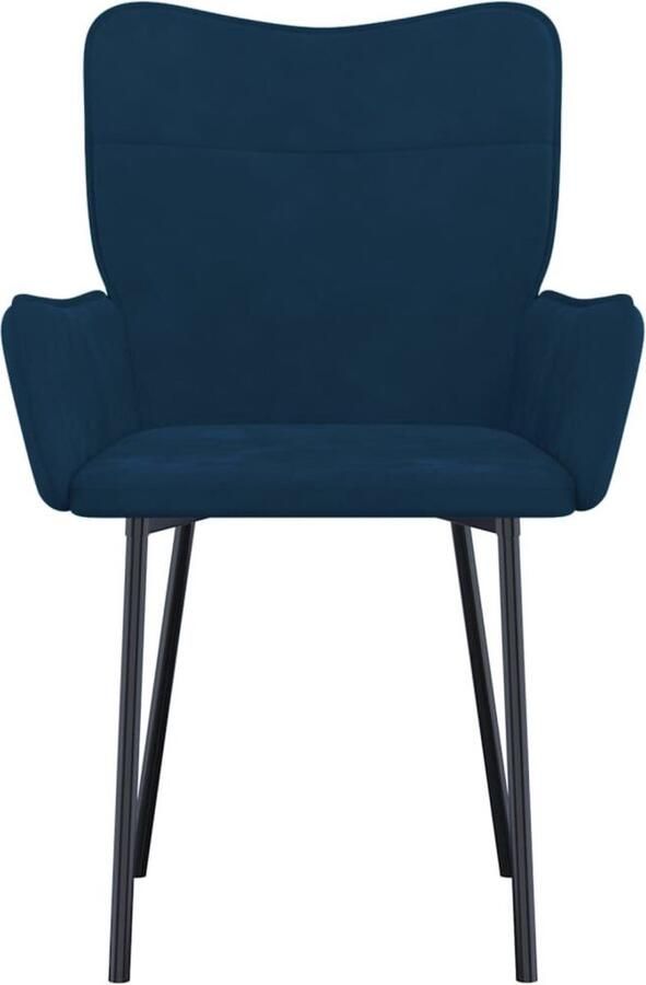 VidaXL -Eetkamerstoelen-2-st-fluweel-blauw - Foto 8