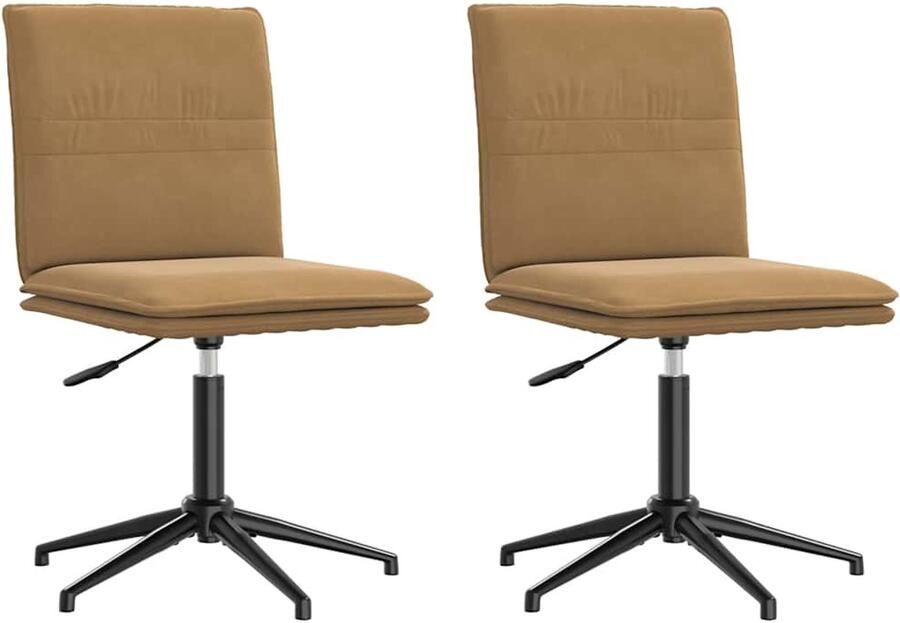 VidaXL Eetkamerstoelen 2 stuks Fluweel Bruin Eettafelstoel Eetkamerstoel Velours Stoel Bruine Stoel Comfortabele Stoel