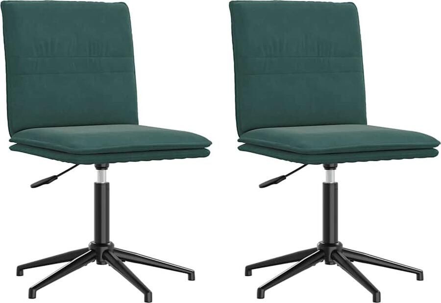 The Living Store Eetkamerstoelen 2 st fluweel donkergroen Eettafelstoel Eetkamerstoel Velours Stoel Donkere Stoel Moderne Stoel - Foto 3