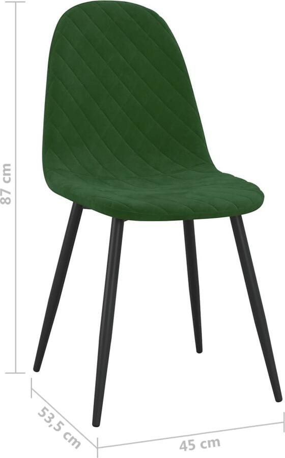VidaXL Eetkamerstoelen 2 st fluweel donkergroen - Foto 3