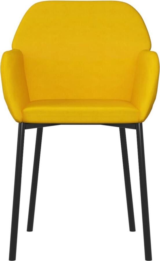 VidaXL -Eetkamerstoelen-2-st-fluweel-geel - Foto 2