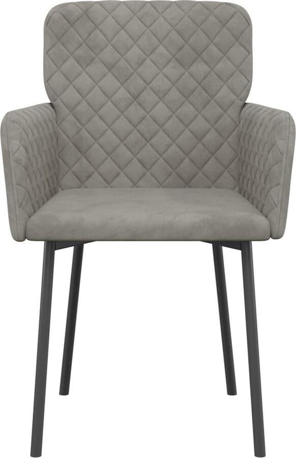 VidaXL -Eetkamerstoelen-2-st-fluweel-lichtgrijs - Foto 3