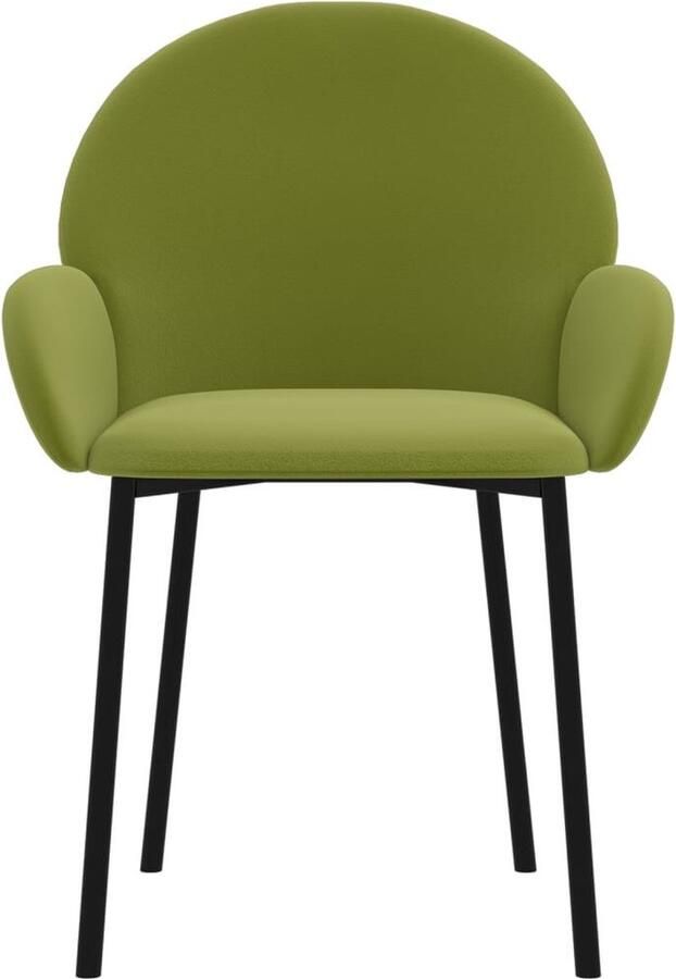 VidaXL -Eetkamerstoelen-2-st-fluweel-lichtgroen - Foto 2
