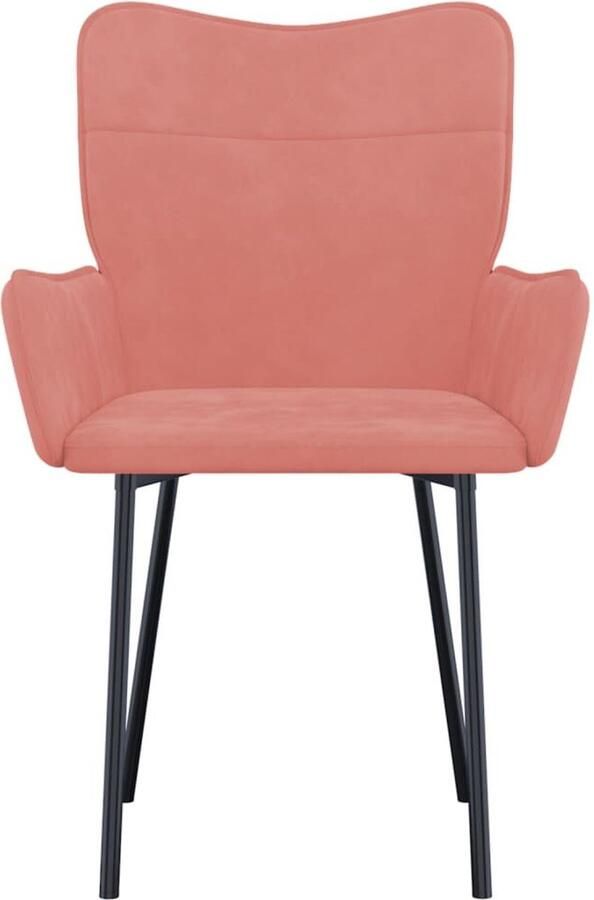 VidaXL -Eetkamerstoelen-2-st-fluweel-roze - Foto 3