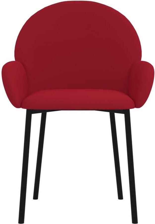 VidaXL -Eetkamerstoelen-2-st-fluweel-wijnrood - Foto 3
