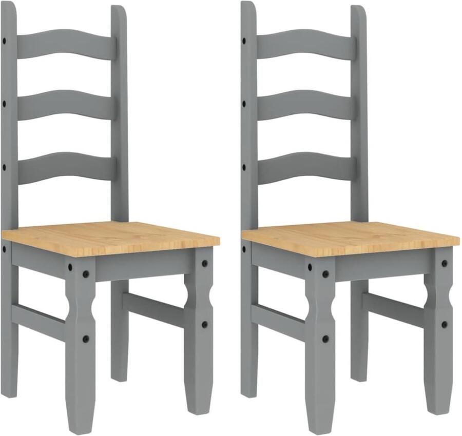 The Living Store Corona Eetkamerstoel 42 x 47 x 107 cm Massief grenenhout met wasafwerking Eetkamerstoel Grenenhouten Stoel Landelijke Stoel Comfortabele Stoel Dining Chair - Foto 2