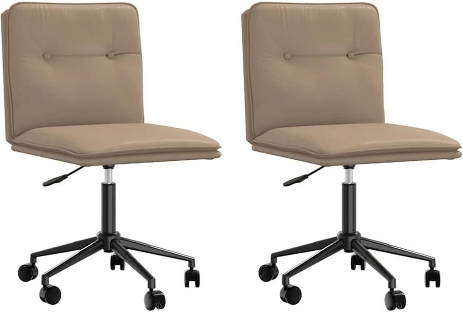 VidaXL Eetkamerstoelen 2 st kunstleer cappuccinokleurig