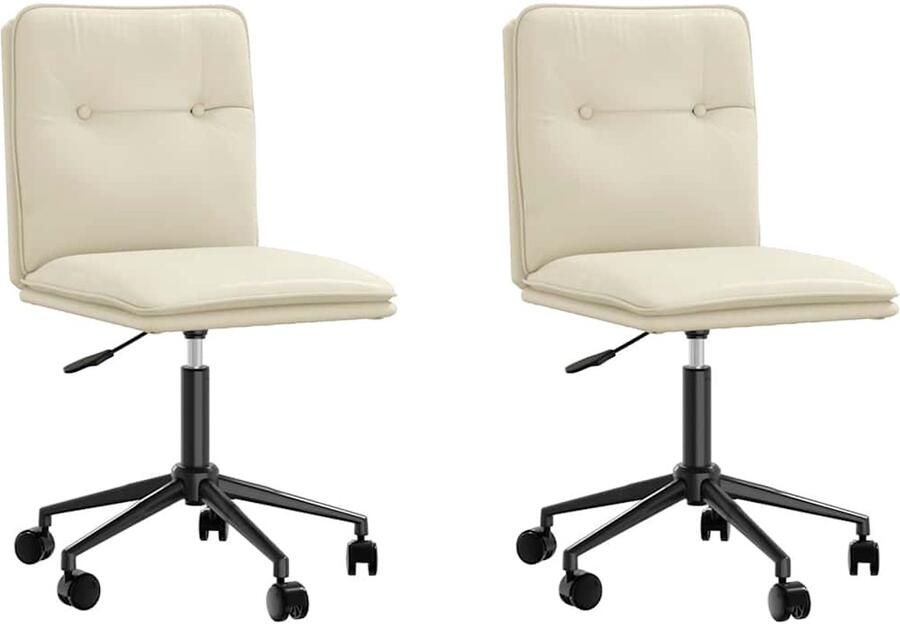 VidaXL Eetkamerstoelen 2 st kunstleer crèmekleurig