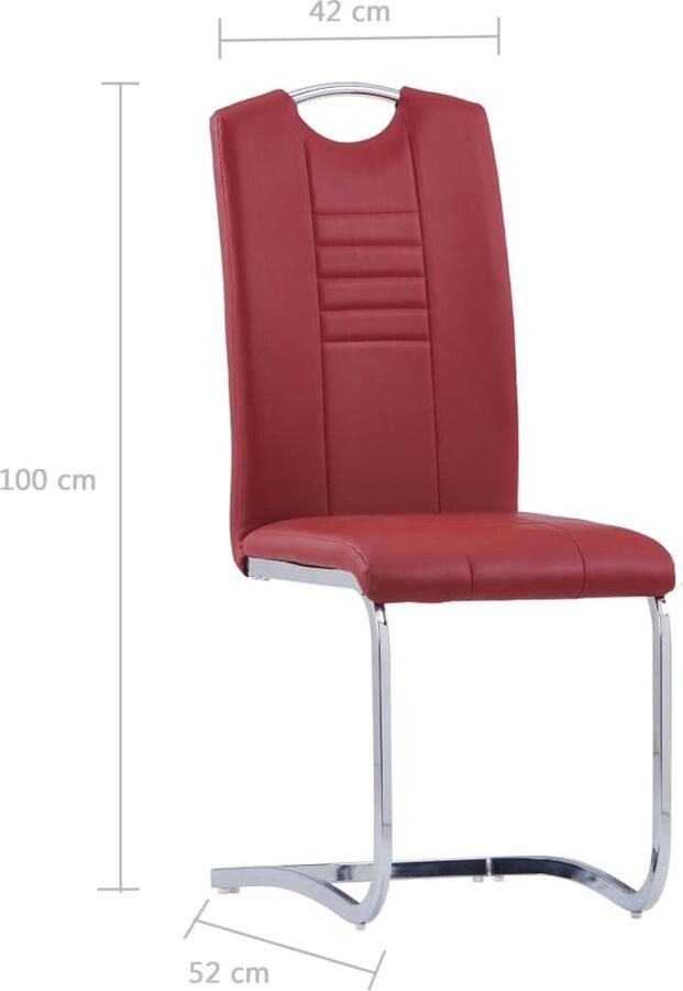 VidaXL -Eetkamerstoelen-2-st-kunstleer-rood