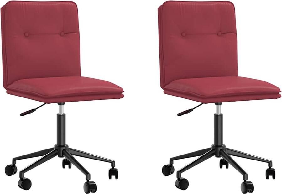 VidaXL Eetkamerstoelen 2 st kunstleer wijnrood - Foto 2