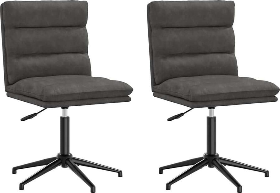 VidaXL Zwarte Kunstleren Eetkamerstoelen Set van 2 Eettafelstoel Eetkamerstoel Zwarte Stoel Kunstlederen Stoel Moderne Stoel