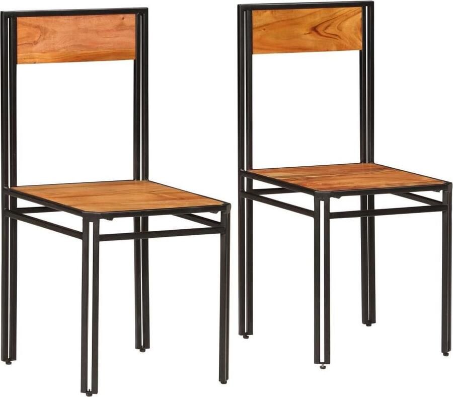 VidaXL -Eetkamerstoelen-2-st-massief-acaciahout