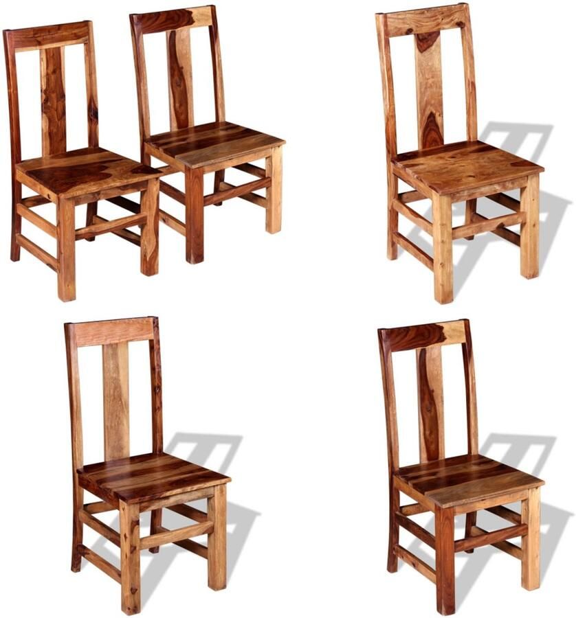 VidaXL Eetkamerstoelen 2 st massief sheeshamhout Eetkamerstoel Eetkamerstoelen Eetstoel Eetstoelen