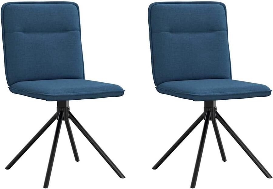 VidaXL -Eetkamerstoelen-2-st-stof-blauw - Foto 5