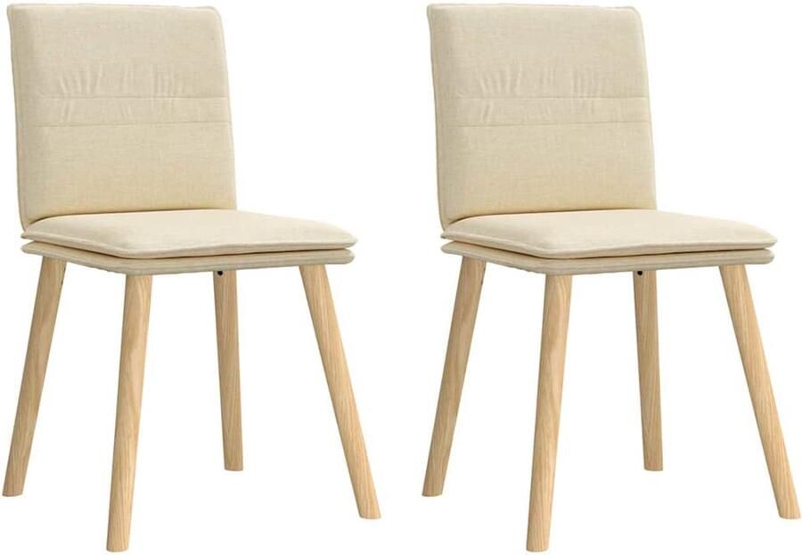 Vida XL vidaXL Eetkamerstoelen 2 st stof crÃ¨mekleurig-VXL-243637 - Foto 8
