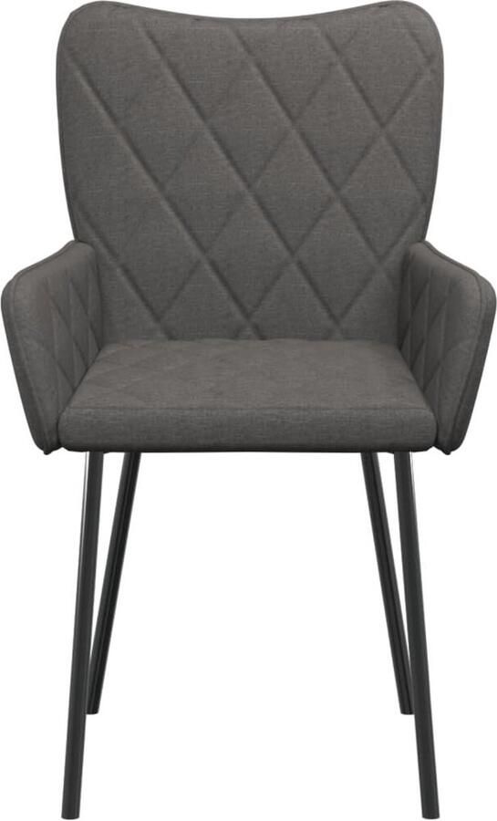 Vida XL vidaXL Eetkamerstoelen 2 st stof donkergrijs-VXL-243636 - Foto 8