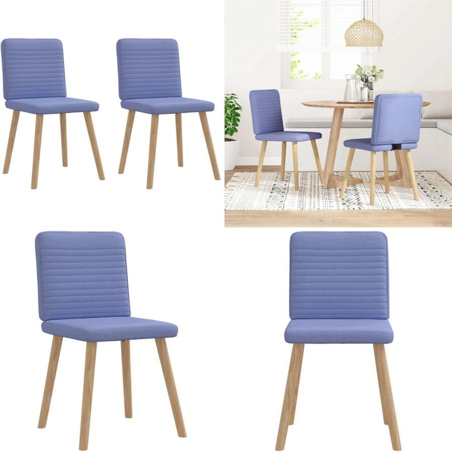 VidaXL Eetkamerstoelen 2 st stof jeansblauw Eetkamerstoel Eetkamerstoelen Dinerstoel Stoel