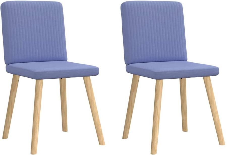 VidaXL Eetkamerstoelen 2 st stof jeansblauw