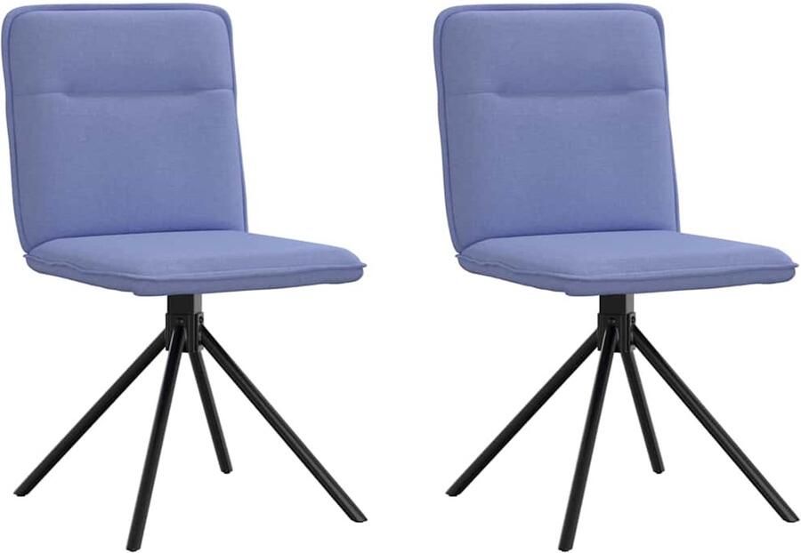 VidaXL Eetkamerstoelen 2 st stof jeansblauw
