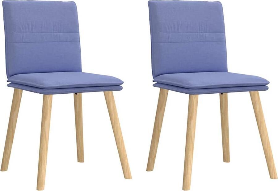 VidaXL Eetkamerstoelen 2 st stof jeansblauw