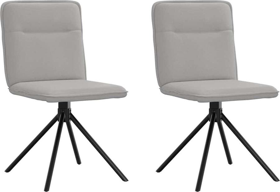 VidaXL Eetkamerstoelen 2 st stof wolk grijs - Foto 2