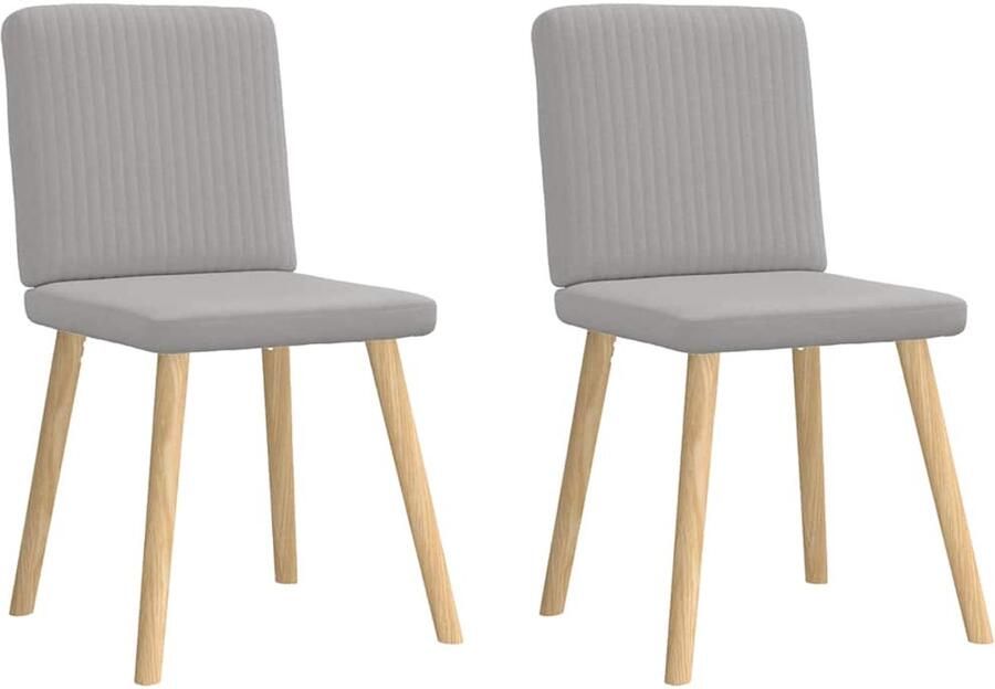 VidaXL Eetkamerstoelen 2 st stof wolk grijs