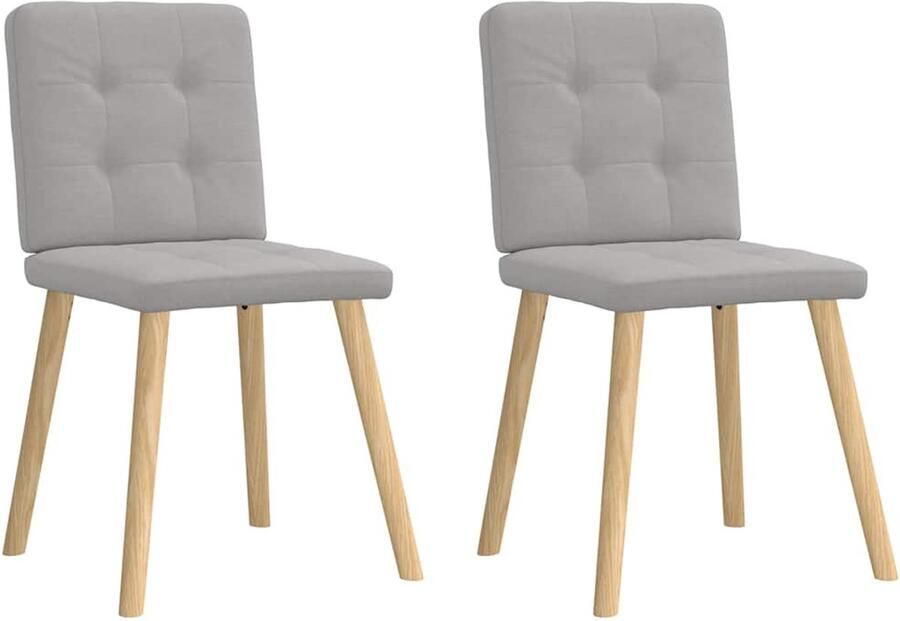 VidaXL Eetkamerstoelen 2 st stof wolk grijs