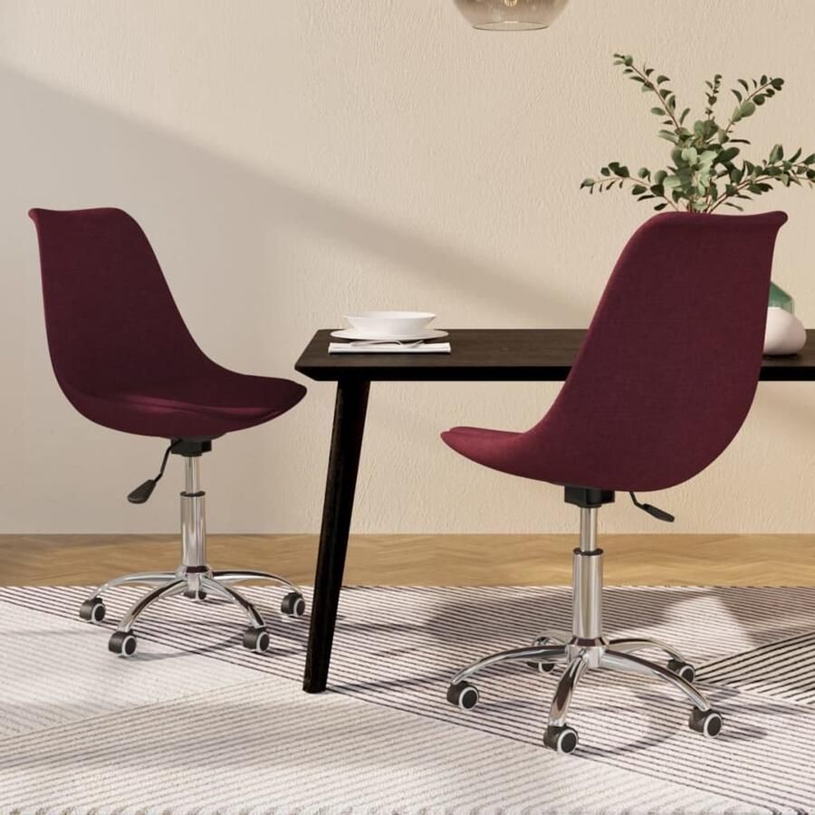 VidaXL Eetkamerstoelen 2 stuks Draaibaar Paars Draaiende Eetkamerstoel Set Comfortabele Stoel Lounge Stoel Salontafel
