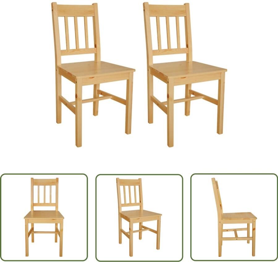 VidaXL Eetkamerstoelen 2 stuks Grenenhout Naturel Eetkamerstoelen Houten Stoelen Granenhout Meubels Comfortabele Stoelen Stijlvolle Stoelen Landelijke Stoelen Beige Stoelen Eetkamersets Dining Chairs