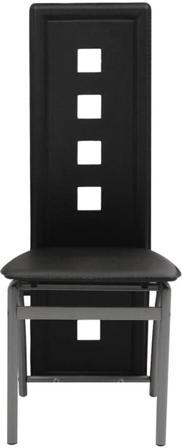 VidaXL Eetkamerstoelen 2 Stuks Kunstleer Zwart Eetkamerstoel Zwarte Eetkamerstoel Kunstlederen Eetkamerstoel Moderne Eetkamerstoel Design Eetkamerstoel