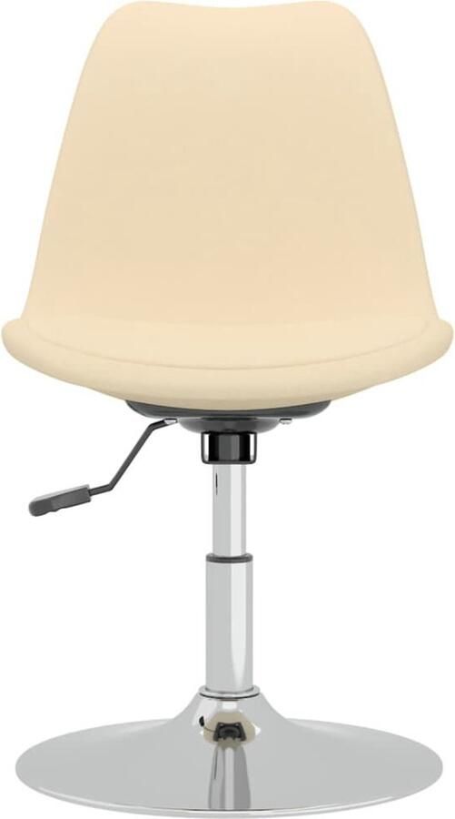 VidaXL Eetkamerstoelen 4 st draaibaar stof crÃ¨mekleurig - Foto 2