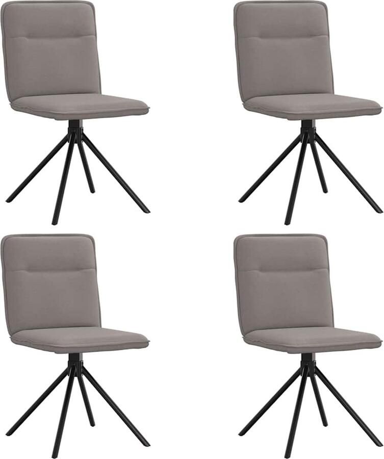 VidaXL Draaibare Eetkamerstoelen Taupe Set van 4 Eettafelstoel Eetkamerstoel Taupe Stoel Moderne Stoel Comfortabele Stoel