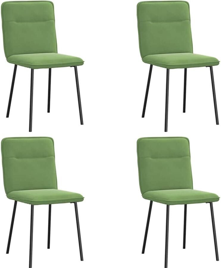 VidaXL Eetkamerstoelen 4 st fluweel lichtgroen Eettafel Stoel Eetkamerstoel Velours Stoel Groene Stoel Moderne Stoel
