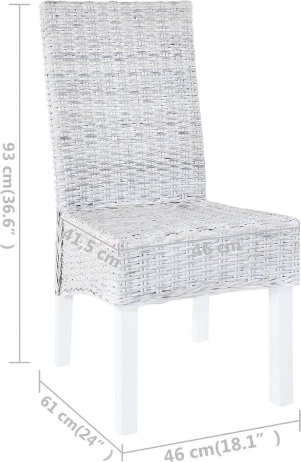 Vida XL Eetkamerstoelen 4 st kubu rattan en mangohout lichtbruin SKU: V275465