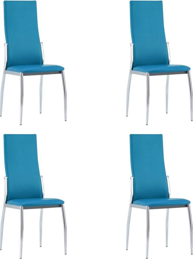 VidaXL Eetkamerstoelen 4 st kunstleer blauw